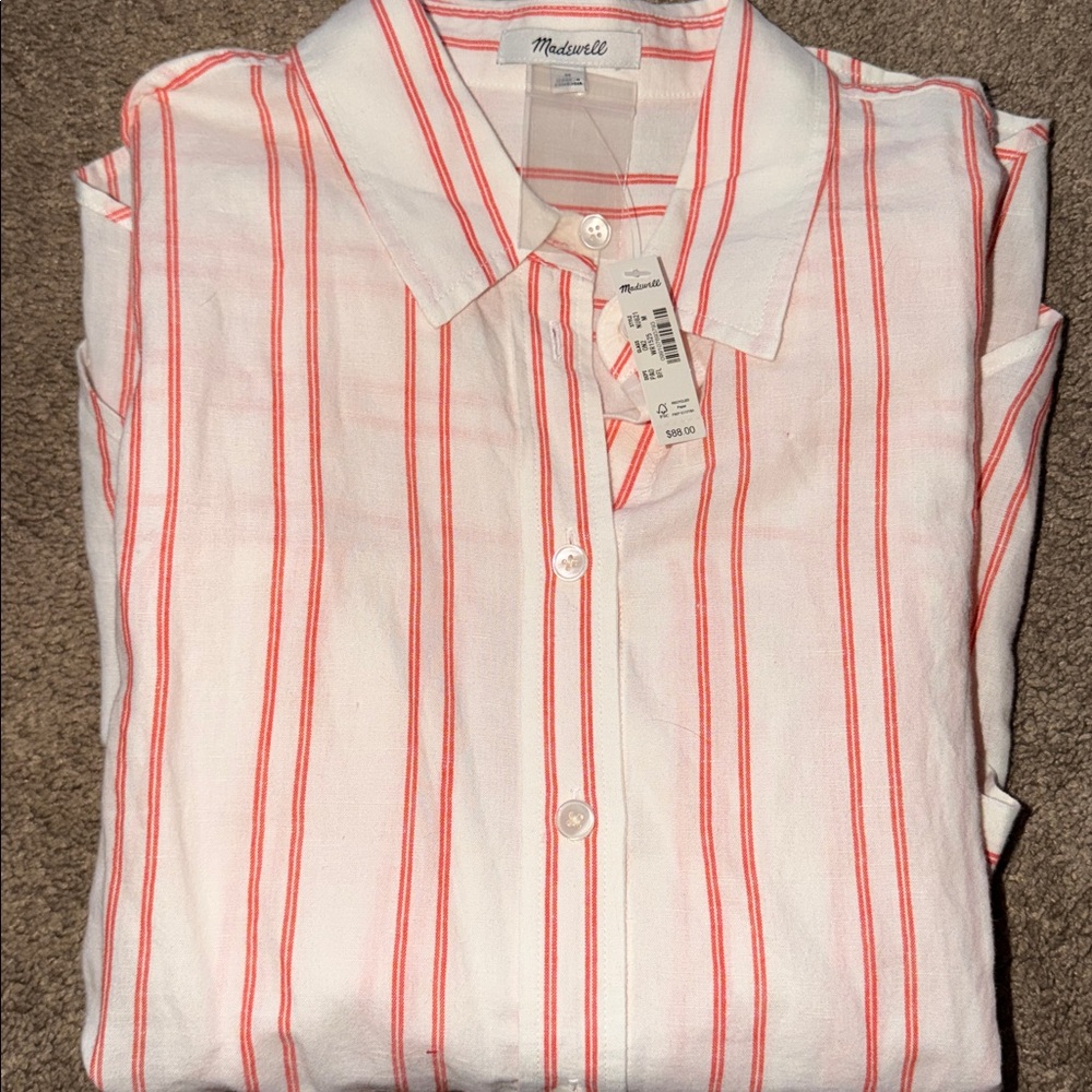 Madewell Oversized Pleated-Sleeve Button-Up Shirt - Picture 7 of 8